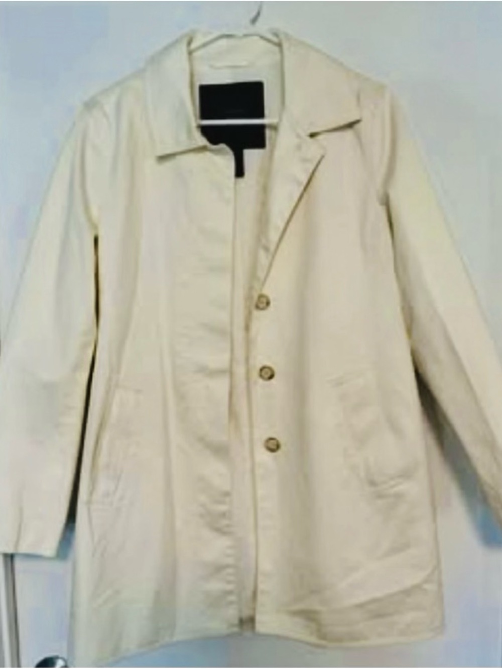Coach Cream Button-Front Trench Coat